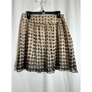 The Limited Tan Black Polka Dot A-Line Skirt Sz 6